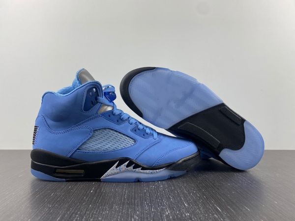 

authentic 5 unc shoes 5s basketball shoes university blue black white silver 3m reflective men outdoor sports trainers designer sneakers wit, Red;white