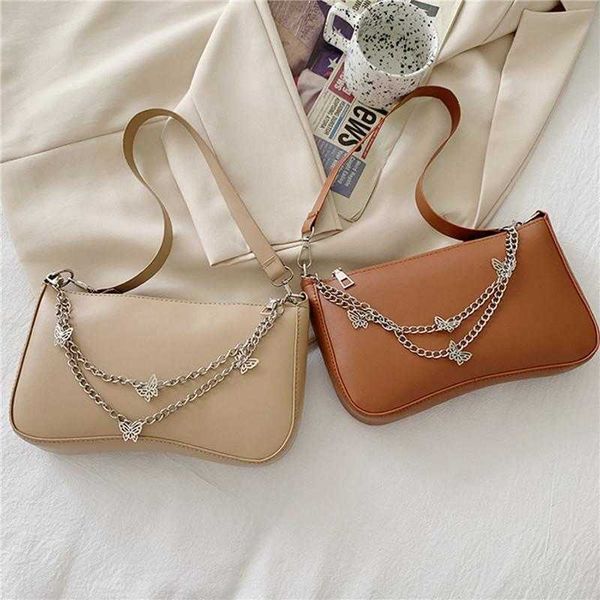 

bags evening bags fashion women butterfly chain shoulder pure color casual all-match underarm elegant ladies small handbags purses