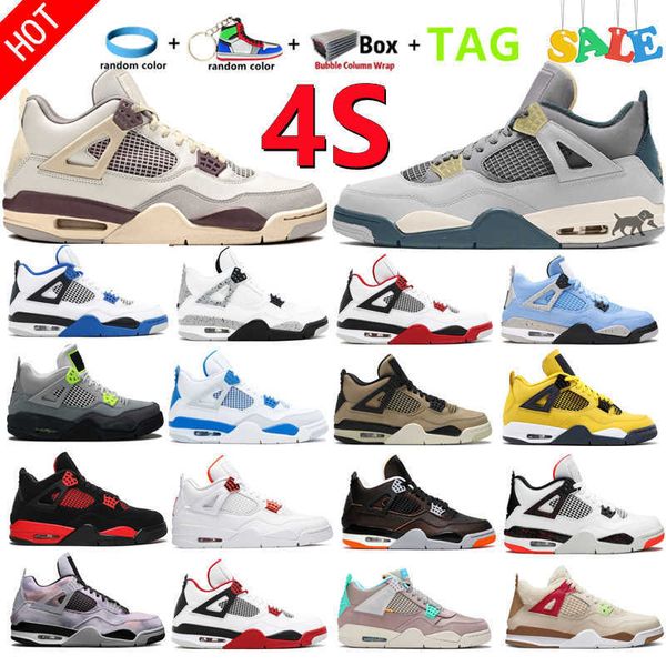 

2022 4s iv 4 men women basketball shoes soft pink hermit royal university blue military black cat sail white cement craft purple taupe haze