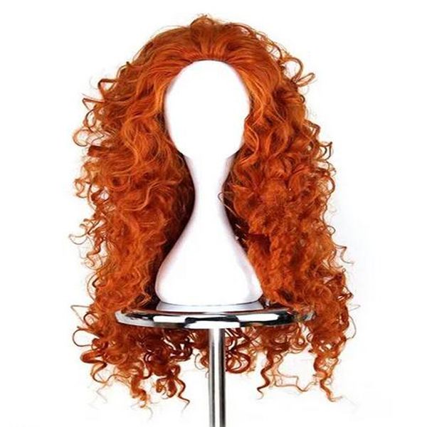 

movie princess anime orange wig cosplay long hair heat resistant synthetic wigs, Black
