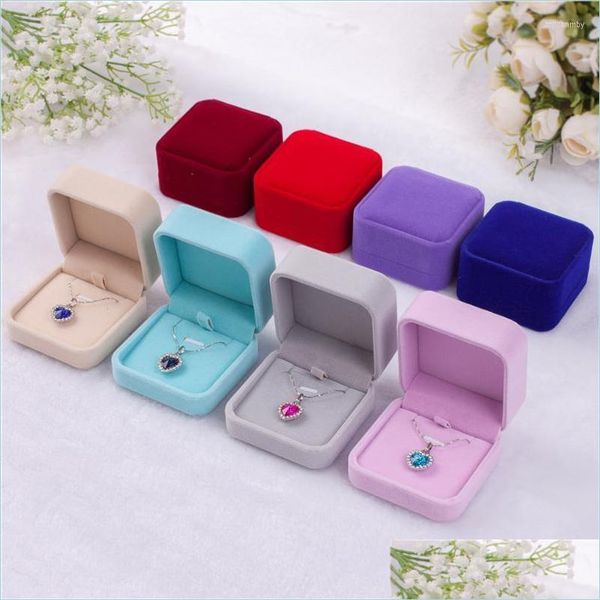 

jewelry pouches bags jewelry pouches bags veet pendant necklace box classic gift boxes for wedding christmas thanksgiving birthday d dhtgs, Pink;blue
