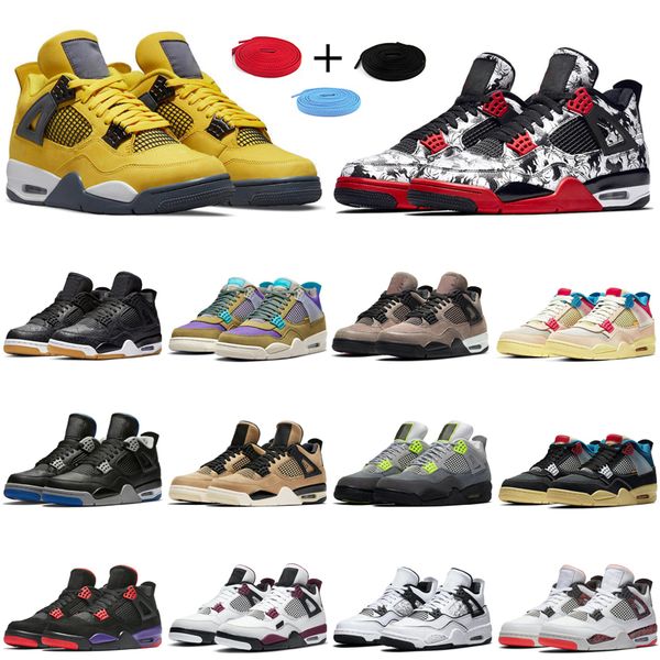 

basketball shoes 4 retro for men women infrared j4 military black 4s cat fired red thunder white cement pure money purple mens trainer sport