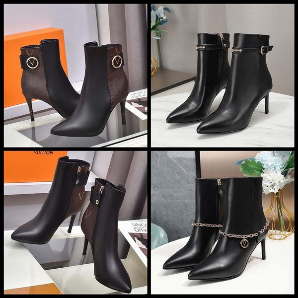 

designer boots paris luxury brand boot genuine leather martin ankle booties woman short boot sneakers trainers slipper sandals by shoebrand, Black