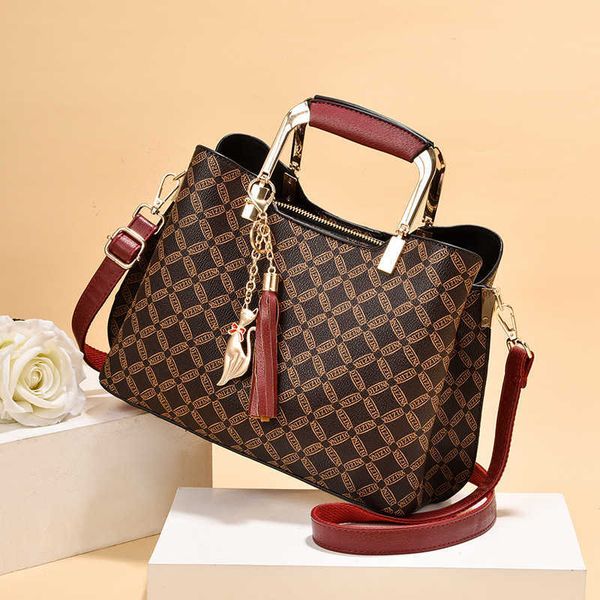 

bag fashion versatile handbag printed one shoulder messenger handbag, Silver