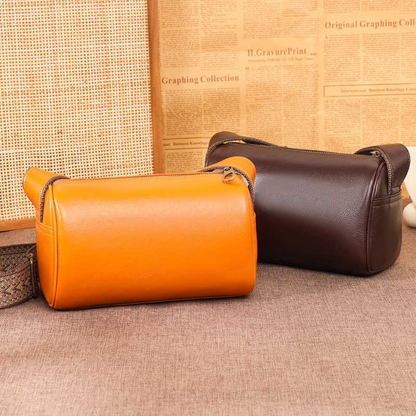 

genuine leather bag style literary and artistic national messenger high sense head layer cowhide shoulder fashion, Silver