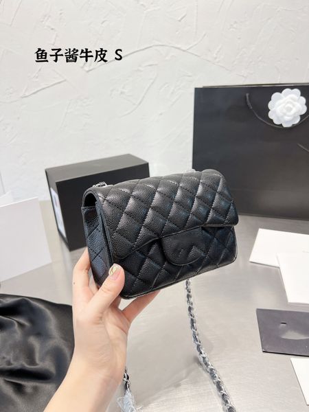 

shoulder bag luxury tote purse brand handbag message bags genuine leather cluth crossbody original 5a cattlehide caviar chain mini 17cm flap