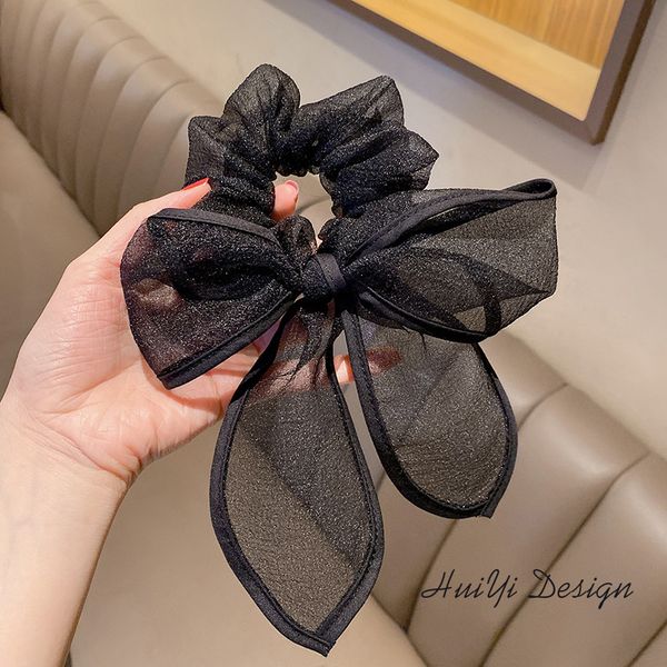 

black bow hair rubber bands lots rhinestone luxurious hair rope br042-7, Pink