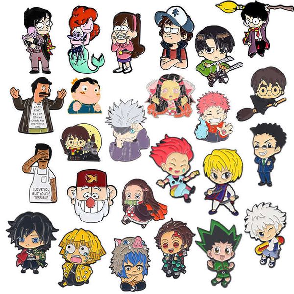 

pins cartoon character peripheral series metal badge accessories sweater coat cute pin decoration personality small gift, Gray