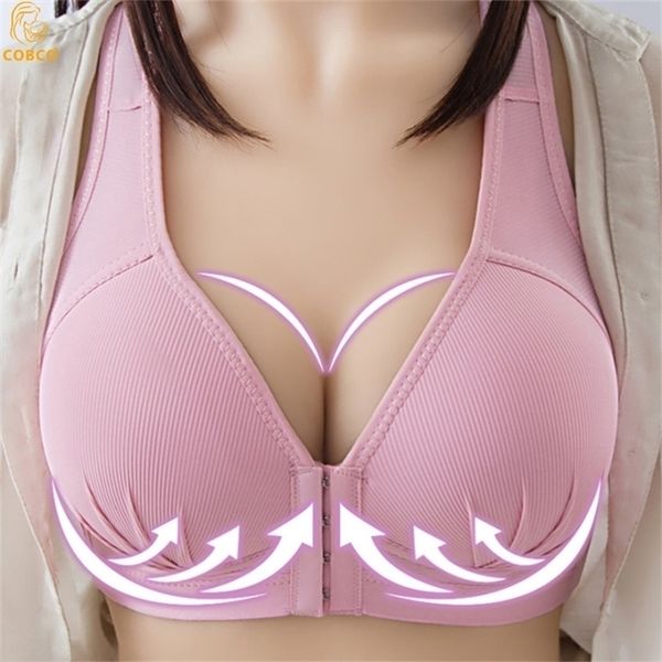 

plus size seamless open cup bra for maternity clothes pregnancy women front closure breastfeeding underwear nursing bras 220621, White