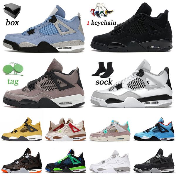 

mens basketball shoes 4 4s iv jumpman black cat university blue taupe haze with box zen master starfish wwhat the sneakers trainers