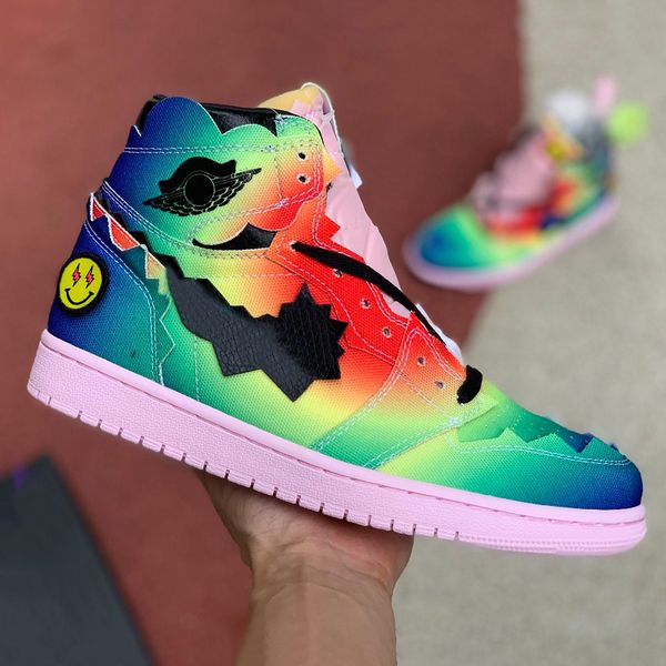 

with box 1 1s mens basketball shoes multi color black pink foam men women trainers sports sneakers dc3481-900 og quality 36-47