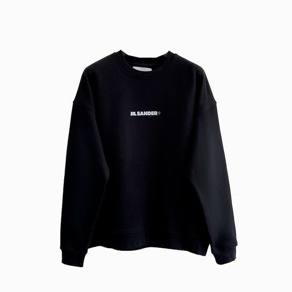 

2023jil design sense sander sweatshirt niche couples loose high street tide set head autumn plus fleece round neck long shirt, Black