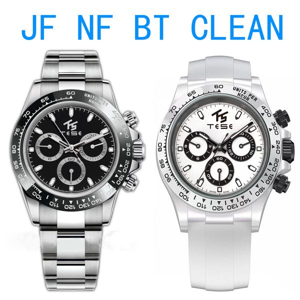 

bt clean luxury sport watch men and women timing 2813 eta 7750 4130 mechanical automatic neutral all white ceramic rubber watch panda ditong, Slivery;golden