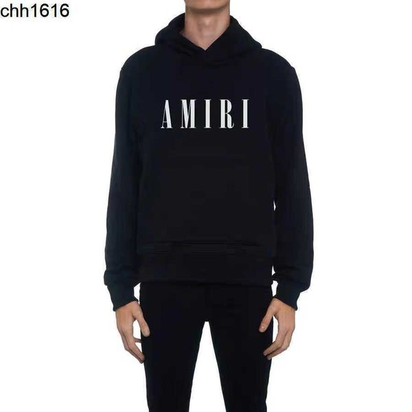 

2022 fleece men's amirs printed hoodie fashion brand, Black