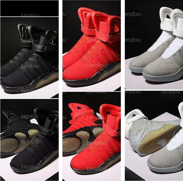 

air mag sneakers marty mcfly's led shoes back to the future glow in dark gray boots mcflys limited edition sneakers size 40-46, Black