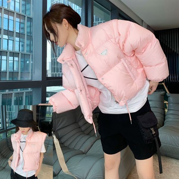 

designer jacket outwear parka clothing parkas warm thick puffer fashion puffer with removable sleeves triangle coat, Black