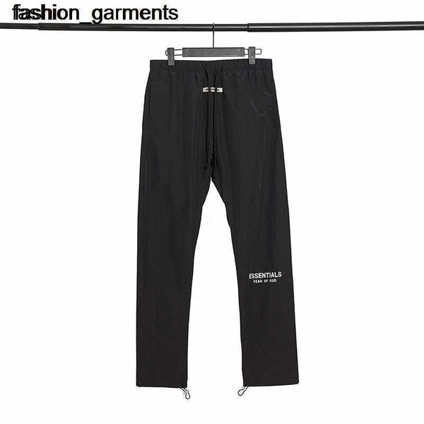 

designer reflective drawstring nylon pants essential black casual pants