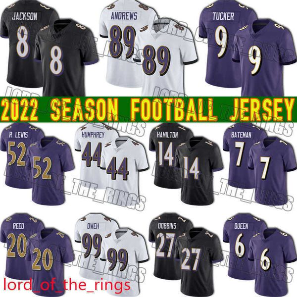 

lamar jackson justin tucker jersey football mark andrews jayson oweh kyle hamilton baltimor''ravens''nfl''jers, Black;red