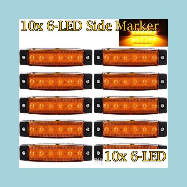 

daytime runnung lights 10x 12v 6 led daytime running truck bus boat trailer side marker indicators light lamp amber lights small car dhu63