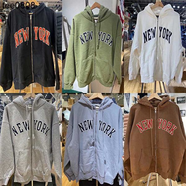 

bm hip hop american campus new york newyork alphabet embroidery women's loose hooded sweater couple style, Black