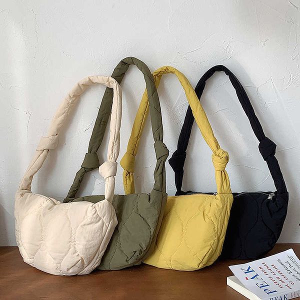 

pleated bag women autumn and winter fashion armpit messenger foreign casual nylon dumpling tide, Silver