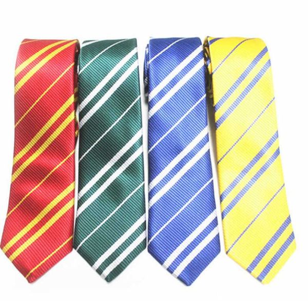 

striped neck tie for mens school ties studentsuits gryffindo ravenclaw hufflepuff slytherin necktie fashion accessory halloween gift, Blue;purple