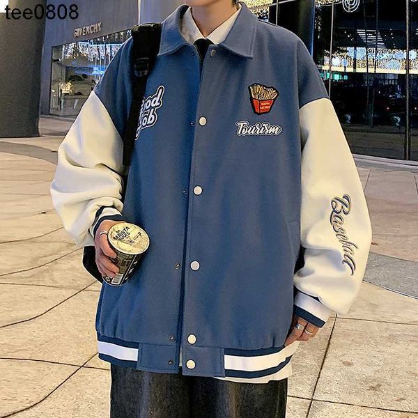 

spring and autumn jacket men's baseball suit essentials brand ins new american lapel casual coat street versatile top, Black;brown