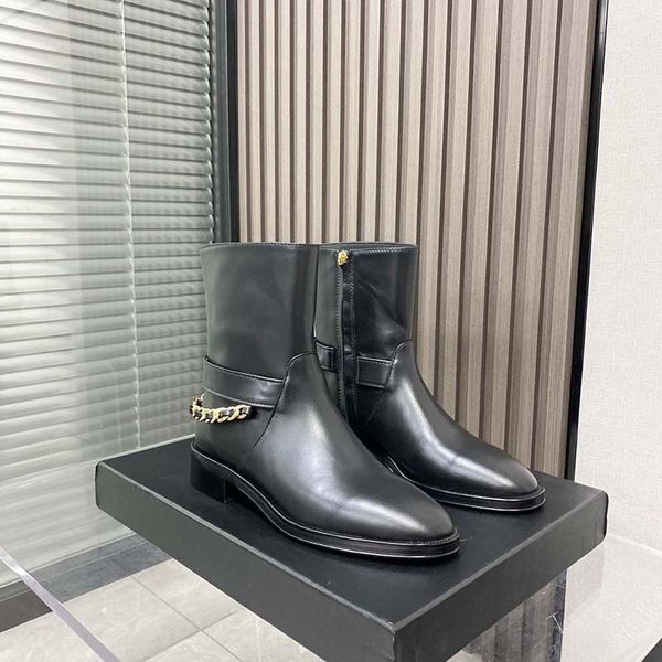 

genuine leather ankle boots women autumn winter round toe slip on shoes womens fashion shoe martin boot 35-41, Black