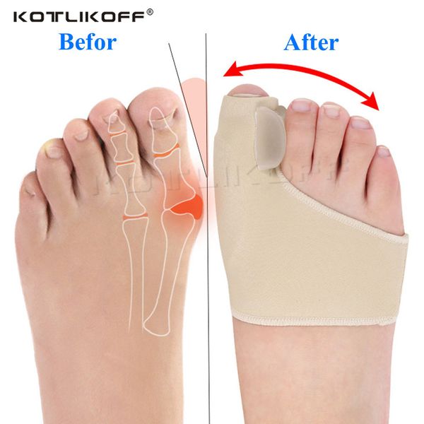 

silicone gel toe corrector ortcs feet foot care bone thumb adjuster correction soft pedicure socks bunion straightener, Black