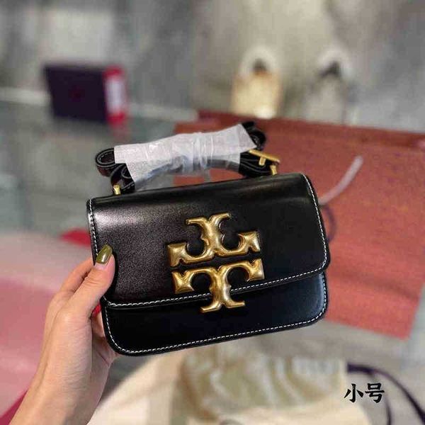 

designer bags torys shoulder handbags bag 2022 women's eleanor oil wax skin flip gold brick tofu single shoulder messenger organ small