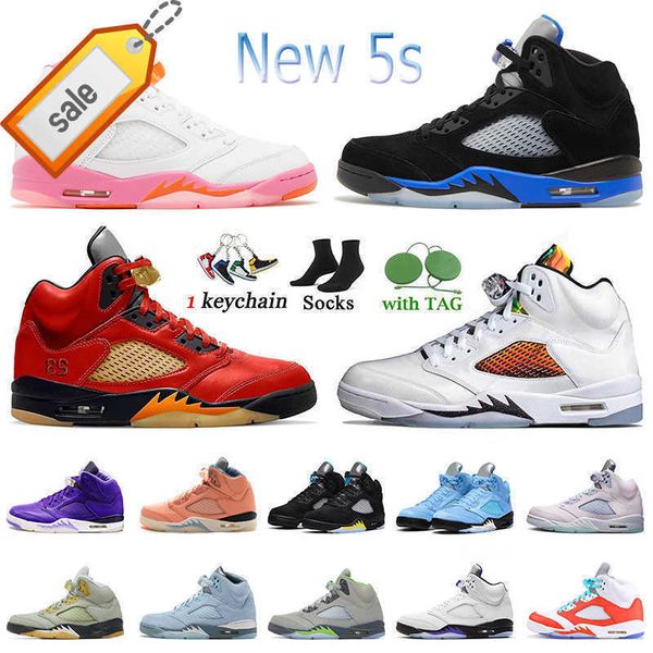 

2023 basketball shoes psgs sneakers mens trainers fashion women mens university blue authentic jorda jordedns 5 jumpman 5s pinksicle aqua sa