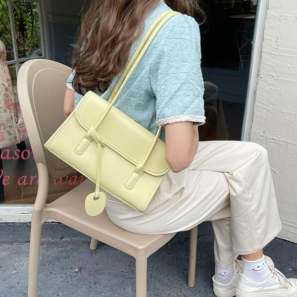 

evening bags fashion pu leather women shoulder summer simple female handbags tassel underarm bag casual ladies tote white