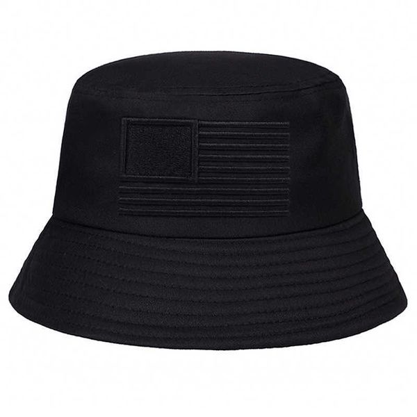 

wide brim hats new american flag embroidery bucket fisherman sun protection cap foldable panama caps cotton gorra g221014, Blue;gray
