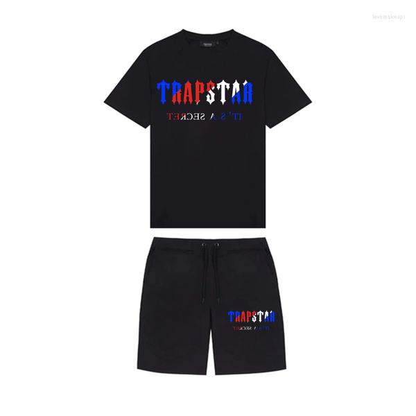 

shirts sweatshirts men's brand hoodies trapstar clothing t-shirt tracksuit sets harajuku tee funny hip hop color shirt beach casual sho, Black