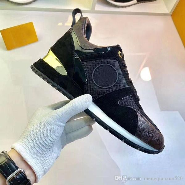 

2022 new casual shoes lace-uptrainers sneaker woman shoe lady sneakers platform men gym women travel leather fashion letters thick bottom, Black