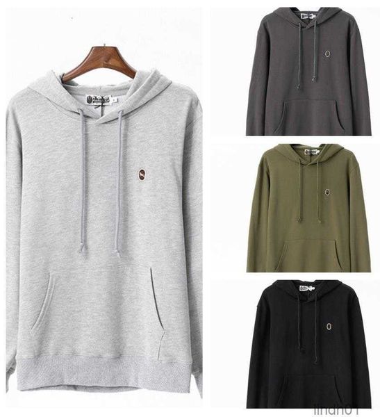 

men's jackets casual hoodie 100% cotton circle classic embroidery label black military green light grey dark bathing ape designer cloth, Black;brown