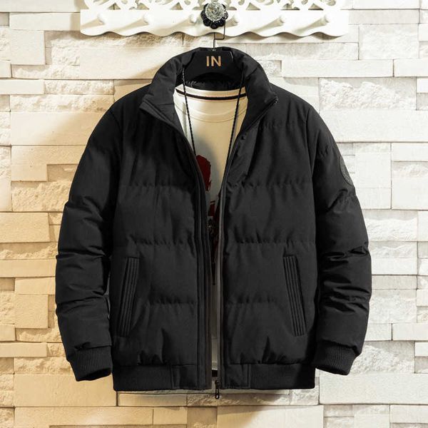 

men's jackets 2022 men winter thick warm zip up puffer waterproof coat jacket casual down cotton parkas autumn stand collar jackets men, Black;brown