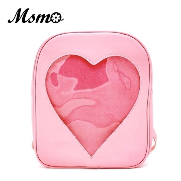 

summer candy transparent love heart shape backpacks harajuku school backpack shoulder bags for teenager girls book bag 220815