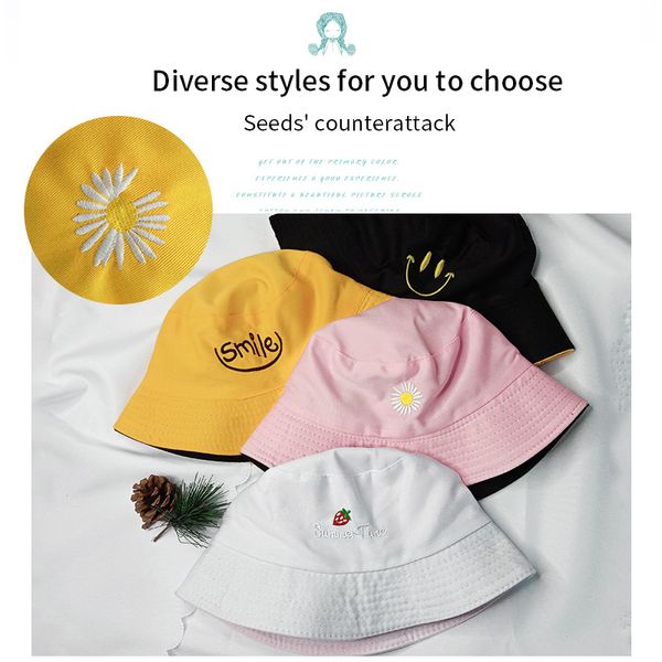 

cotton bucket hats women letter embroidered fisherman hat summer sunscreen panama hat climbing outdoor, Black