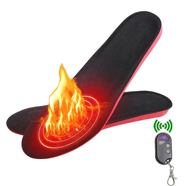 

winter electric heating insoles usb rechargeable heated insole 3 speed wireless temperature adjustable thermal soles foot warmer, Black
