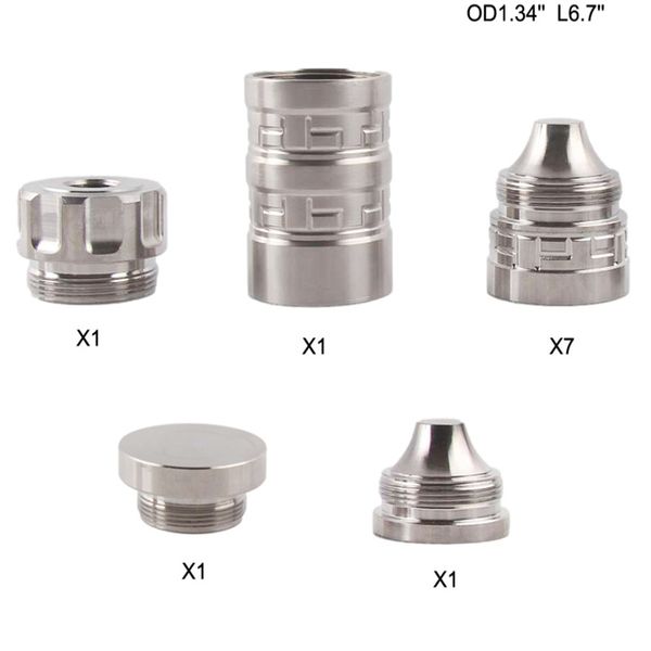 

6.7''l 1.34''od titanium modular screw kits 1.1875x24tpi thread cup 1/2x28 5/8-24 end cap 1-3/16x24 qt154a qt154b