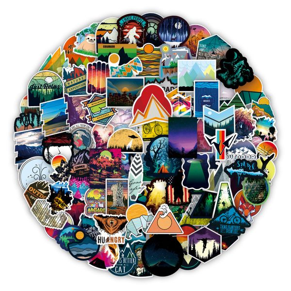 

100pcs outdoor hiking stickers for girls no-duplicate waterproof graffiti sticker for skateboard lapluggage bicycle guitar water bottle deca