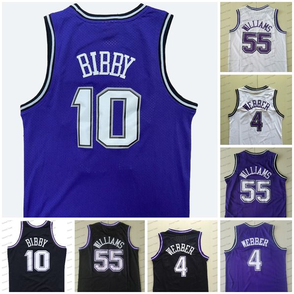 

men basketball jersey 4 chirs webber purple 10 mike bibby white black stitched mens jerseys, Black;red