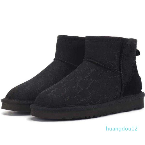 

ugglies boots designer snow boots warm boots suede shoes classical short fabric shoes fashion shoe knee ankle half fur cotton winter fall sn, Black