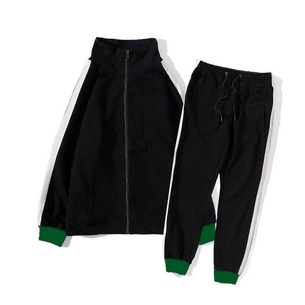 

mens casual tracksuit fashion letter pattern sweatsuit men's suits classic outfits men two pieces pants spring jacket, Gray