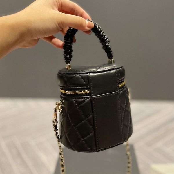

women cute mini pink bucket shoulder bags size13x14cm famous brand fashion chain small mobile purses thread lovely crossbody hand bag handle