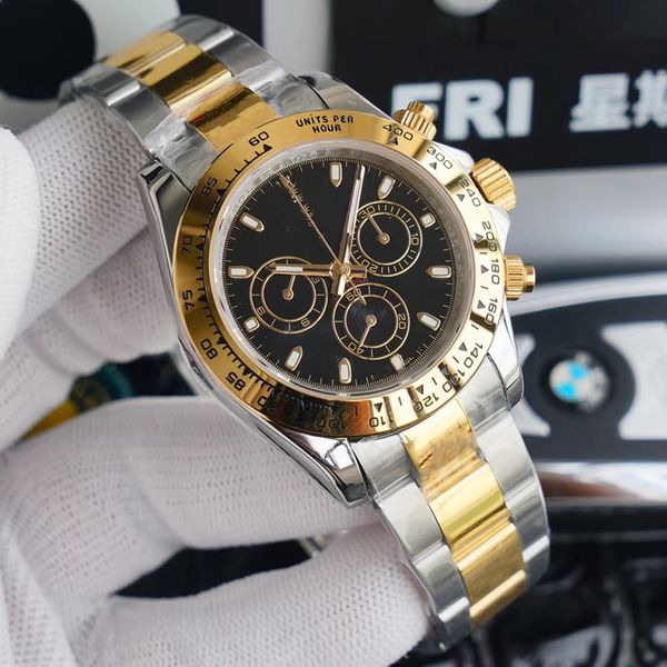 

with original box watch 40mm 116503 116508 116509 116520 116523 sapphire 18k yellow gold no chronograph mechanical automatic mens watches 20, Slivery;brown