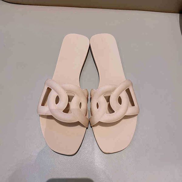 

luxury herme slippers fashermeion series wind net red pig nose wear wear-resistant alohermea word beacherme jelly vacation he have logo, Black