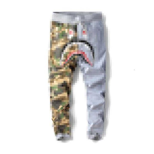 

men's pants new pattern ape men's designer pants shark printing a bathing camouflage cotto breathable jogger clothings good, Black