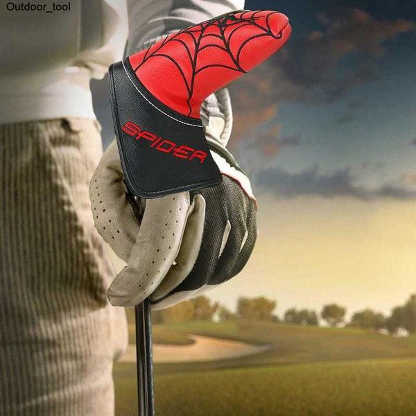 

new pu leather golf club covers spider embroidery driver fairway wood hybrid putter and mallet headcover